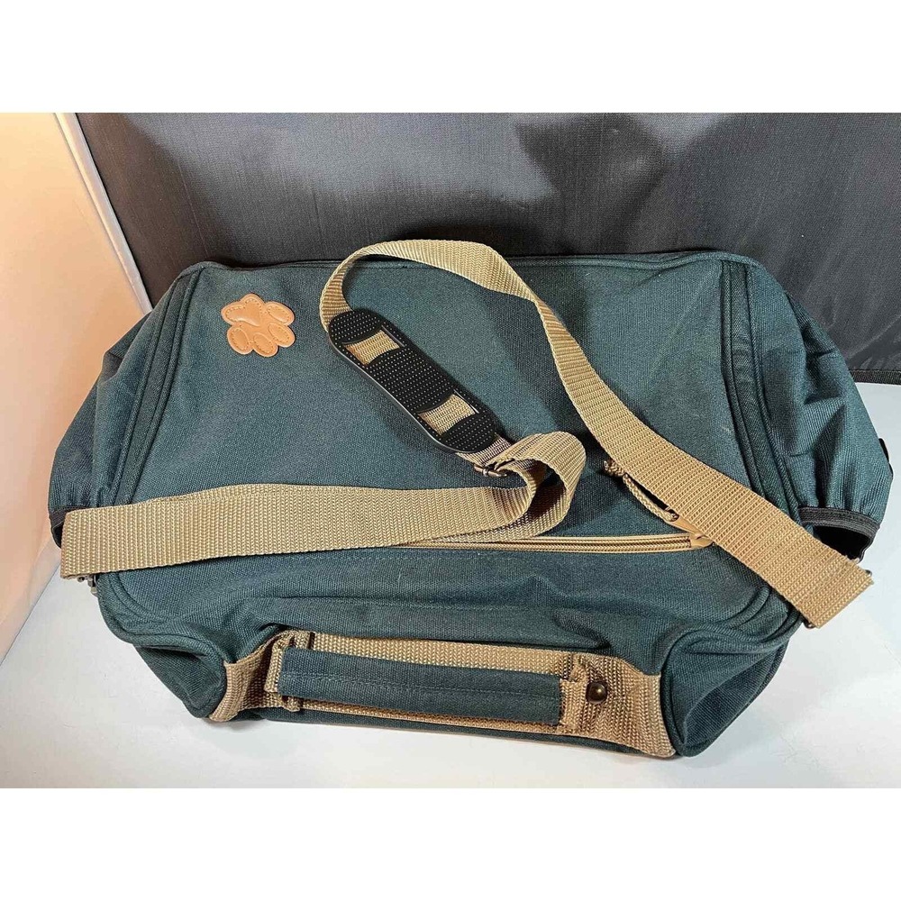Just Bepaws Dog Travel Bag Green Tan‎ Personalized "KOKO" Tote Boutique Pet Gear - Picture 10 of 13